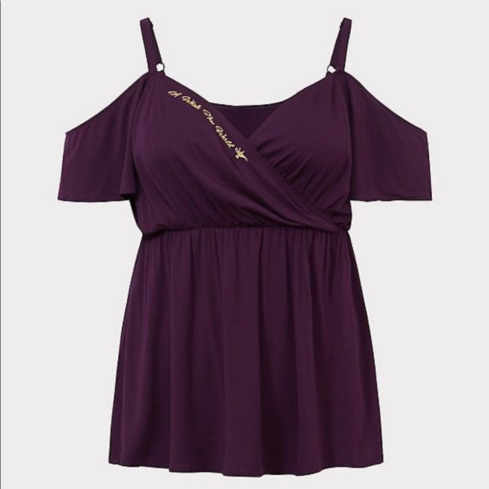 HER UNIVERSE JASMINE EMBROIDERED COLD SHOULDER TOP